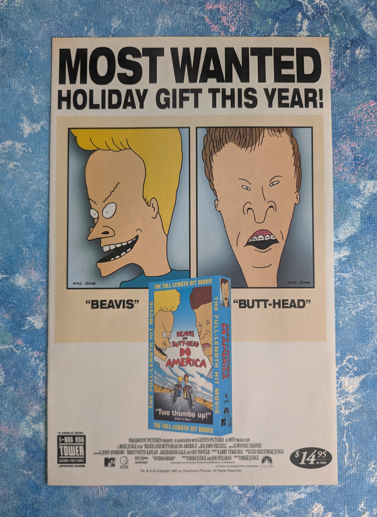 Beavis and Butt-Head Do America VHS Release 1997 Advertisement