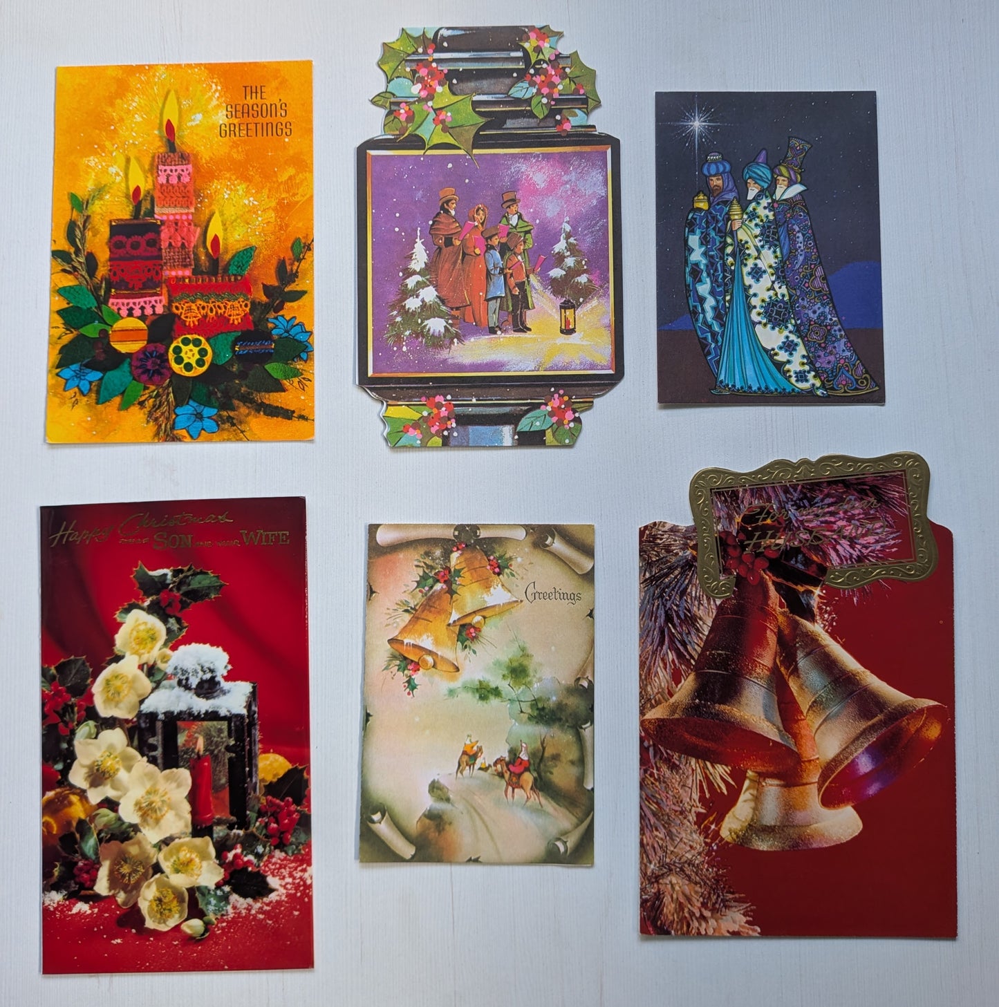 Vintage Retro/Kitsch Christmas Cards Bundle, 10 Cards For Scrapbooking/Crafts #7