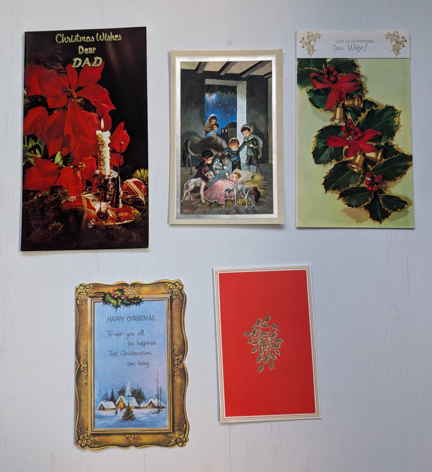 Vintage Retro/Kitsch Christmas Cards Bundle, 10 Cards For Scrapbooking/Crafts #6