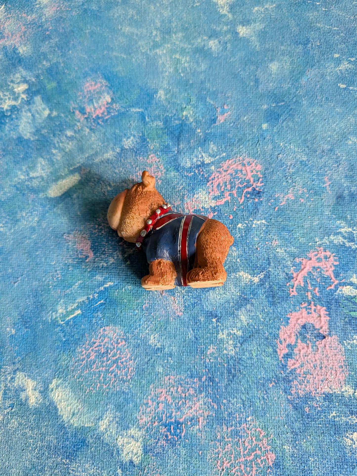 Vintage Bulldog in Union Jack Flag Shirt Miniature Figurine