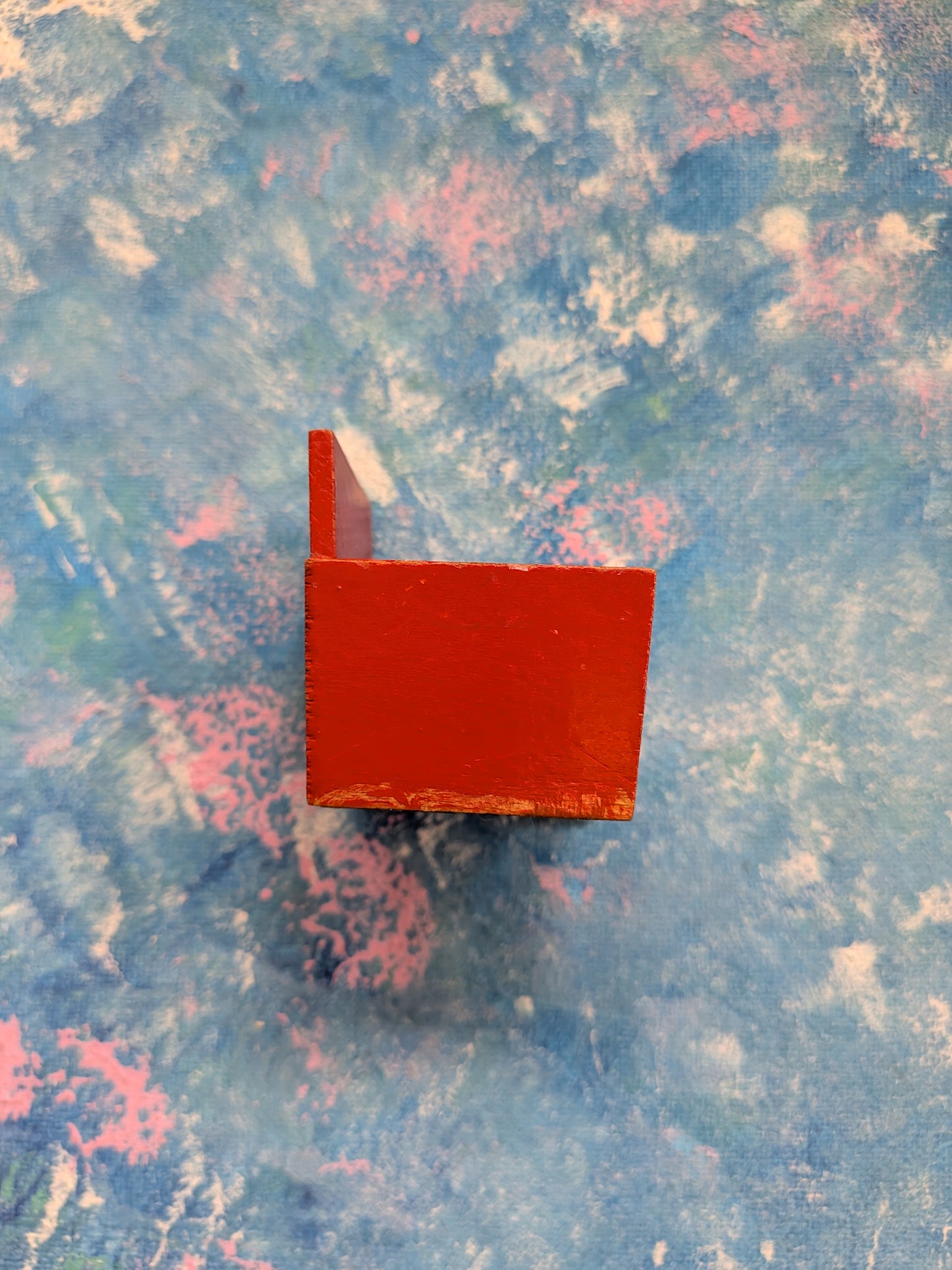 Vintage Dolls House Wooden Red Chair