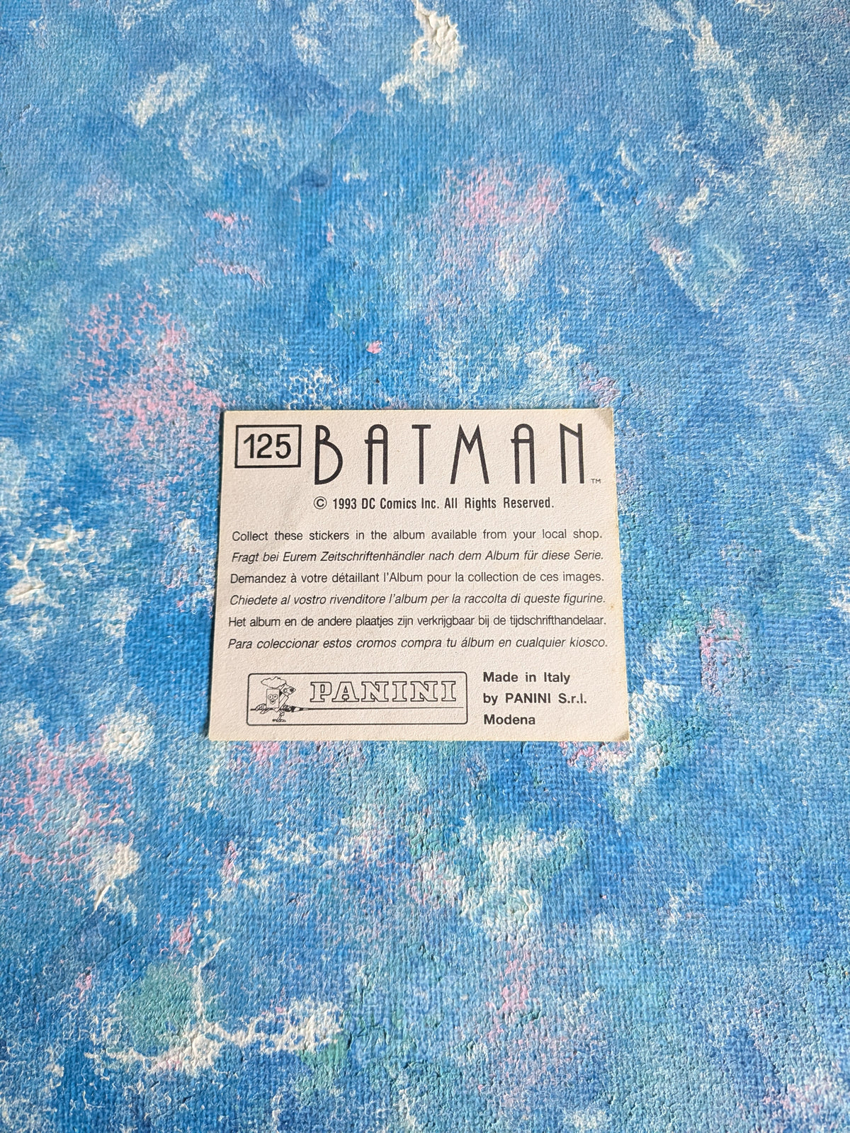 Batman: The Animated Series Sticker #125 - 1993 - DC Comics/Panini