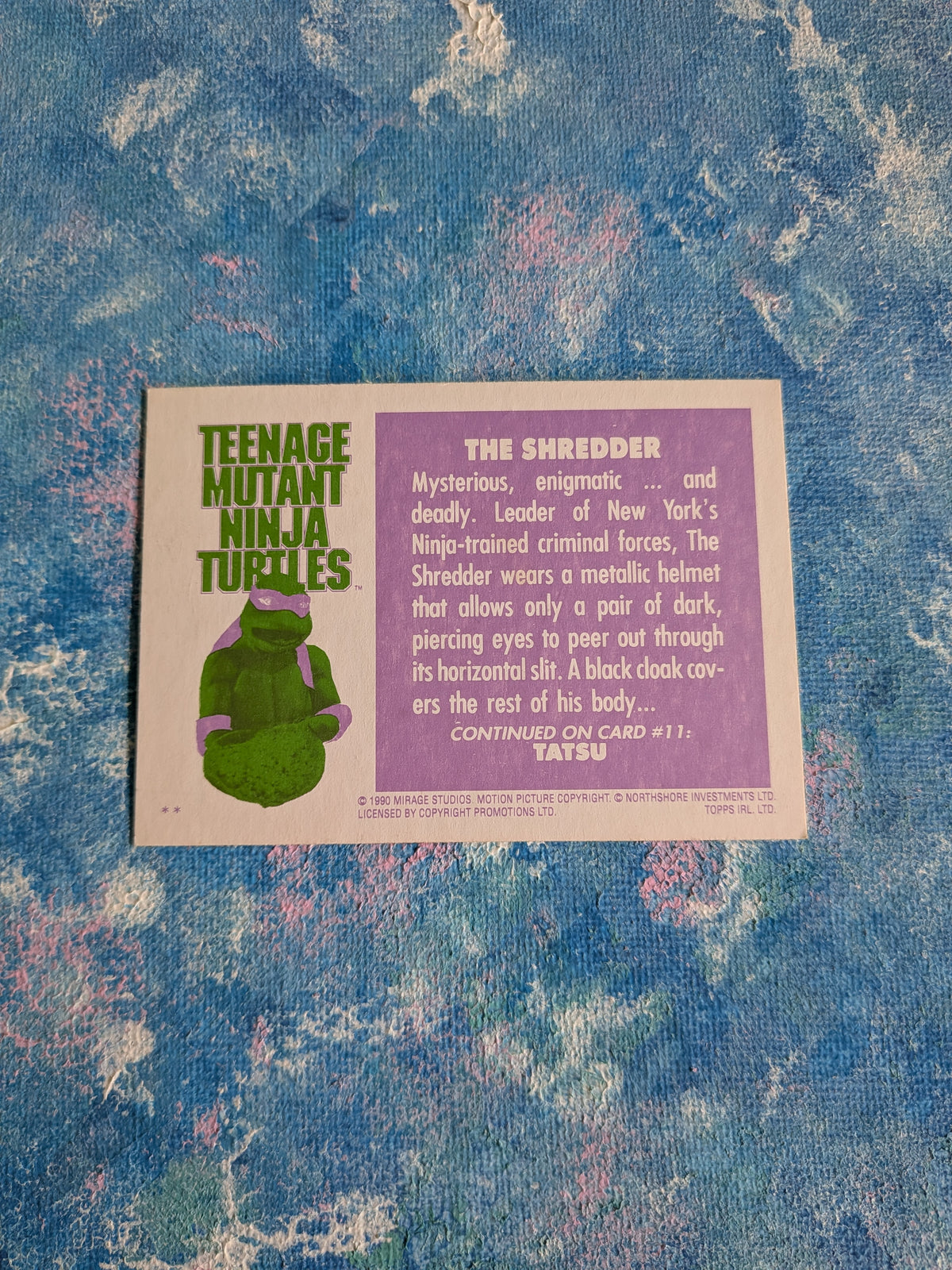 Teenage Mutant Ninja Turtles Deluxe Movie Cards The Shredder #10 - 1990 - Topps