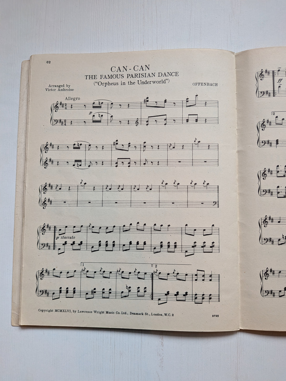 Jewels From The Ballet Piano Sheet Music Book - 1946 - Lawrence Wright Music Co