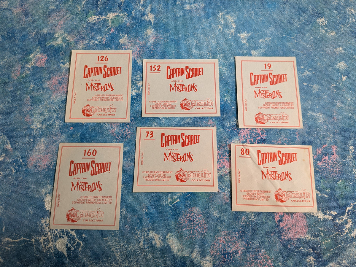 Captain Scarlet and The Mysterons Sticker Bundle - x6 Stickers - 1993 - Merlin