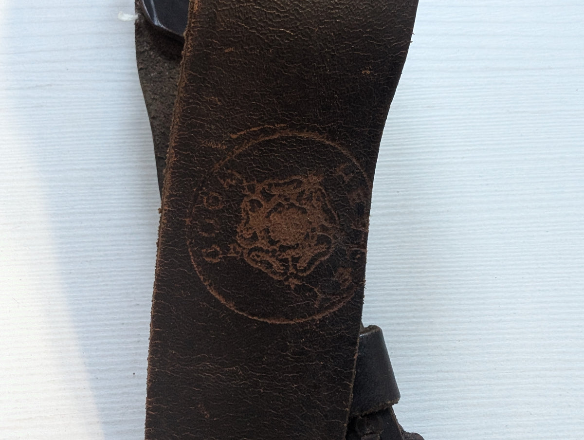 Vintage Boy Scouts Leather Belt with Metal "Be Prepared" Buckle - 1950s Approx