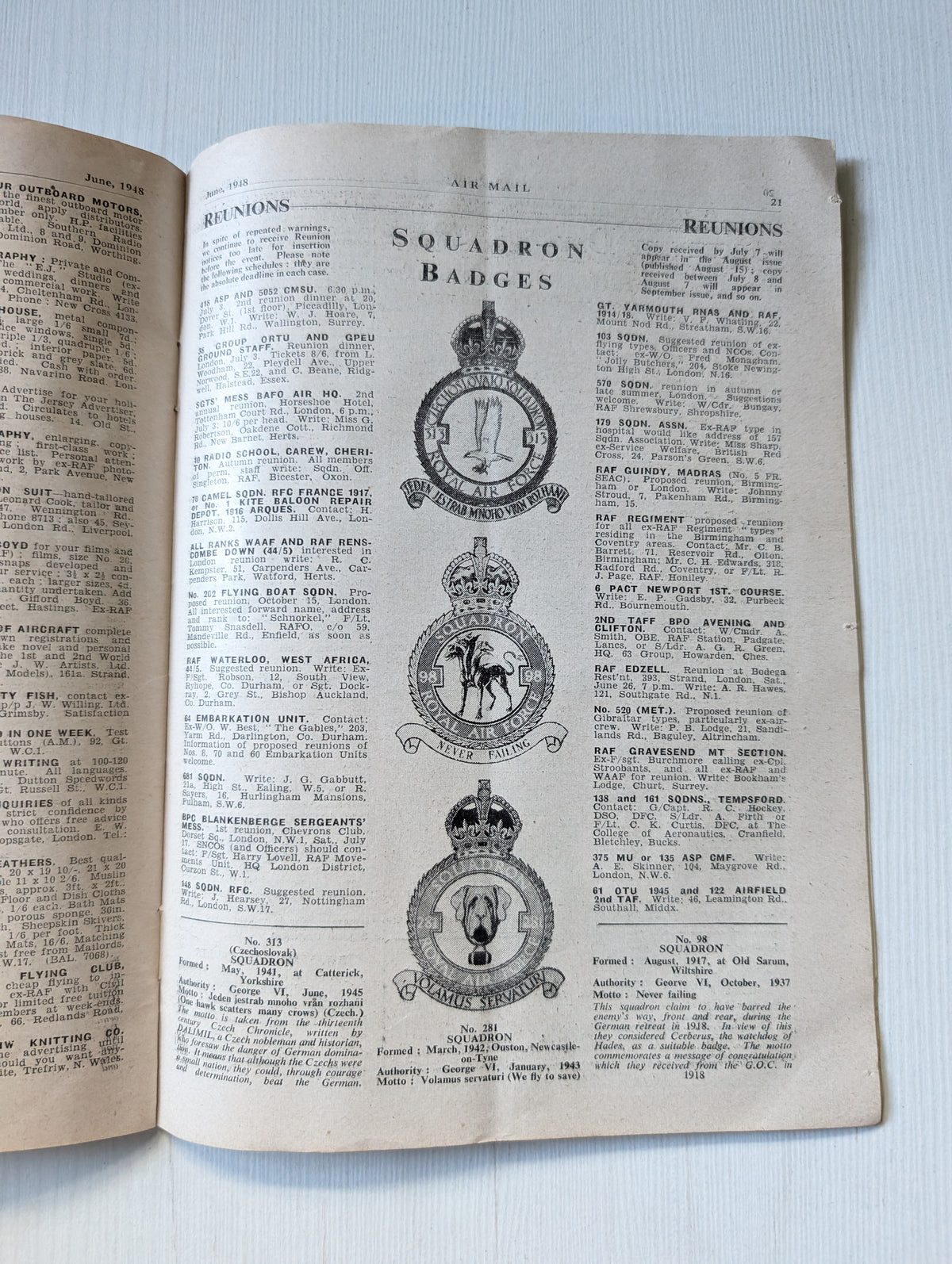 RAFA Journal Air Mail Magazine - June 1948