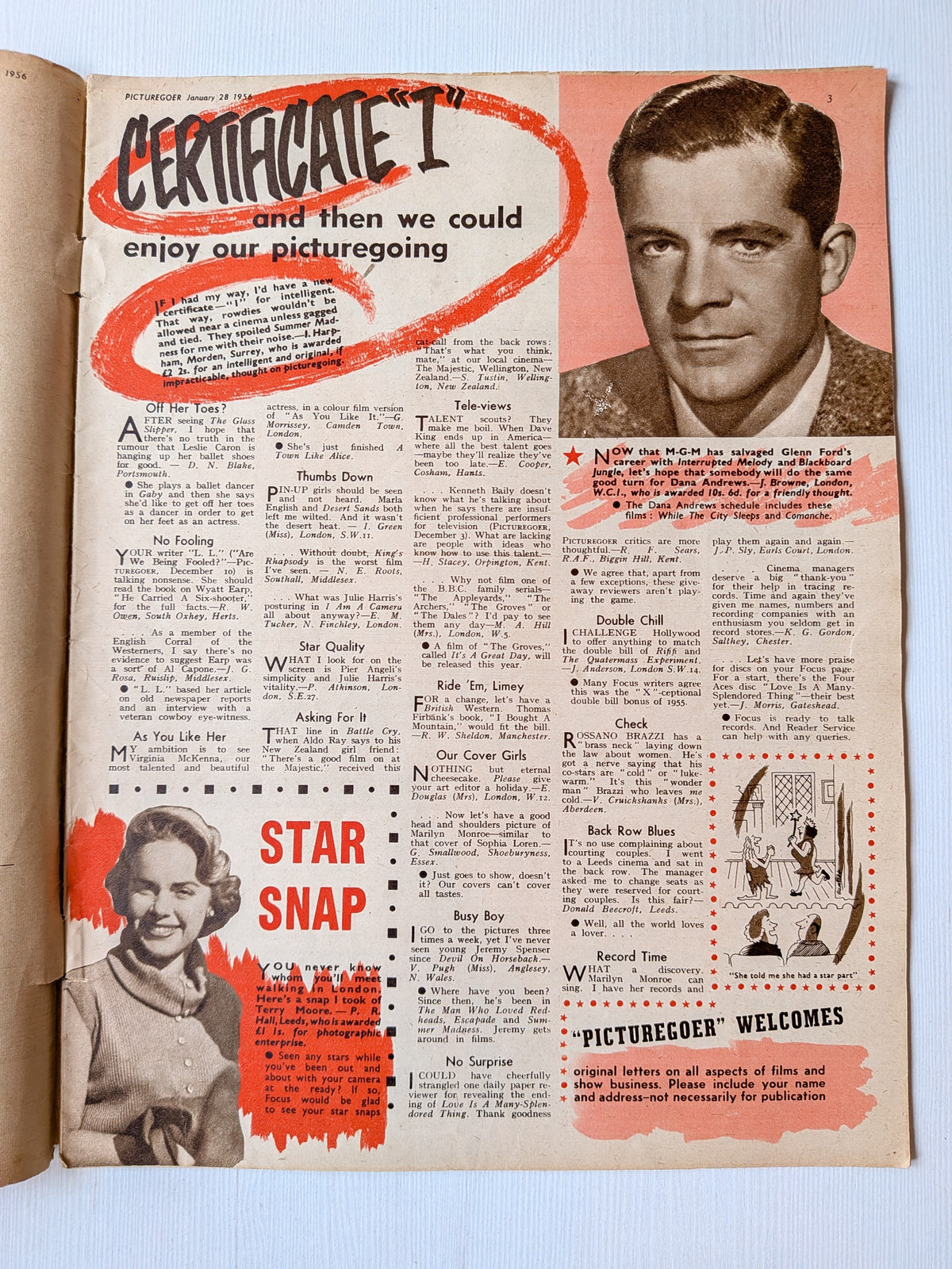 Picturegoer Magazine January 28, 1956 - Jackie Collins Cover