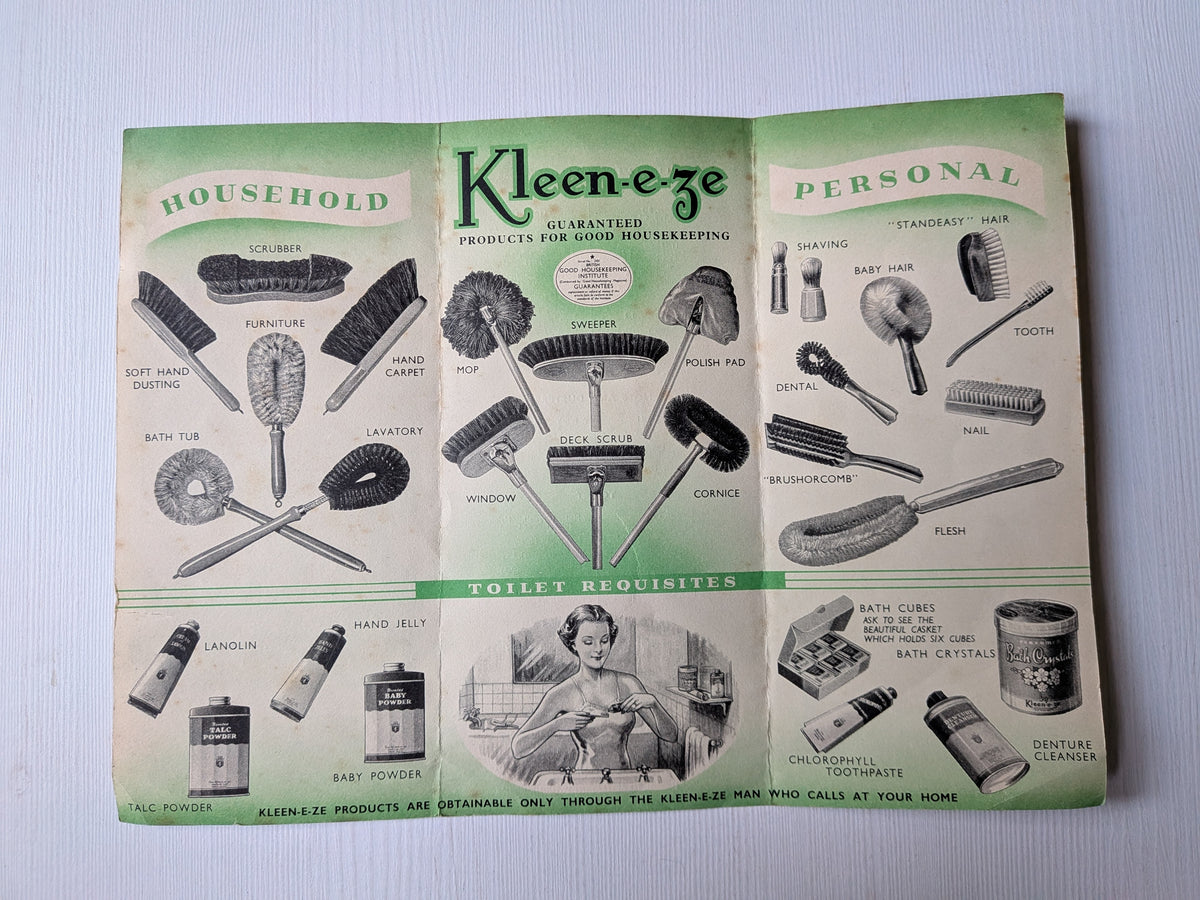 Vintage Kleen-e-ze Promotional Leaflet - 1953