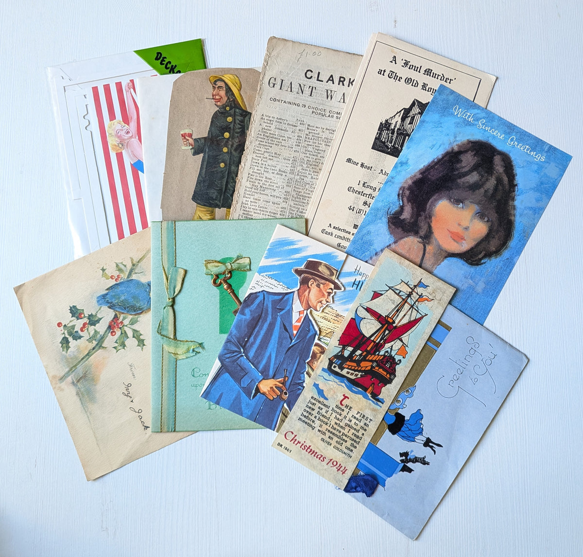Antique and Vintage Paper Ephemera Bundle - x10 Pieces For Scrapbooking/Crafts #9