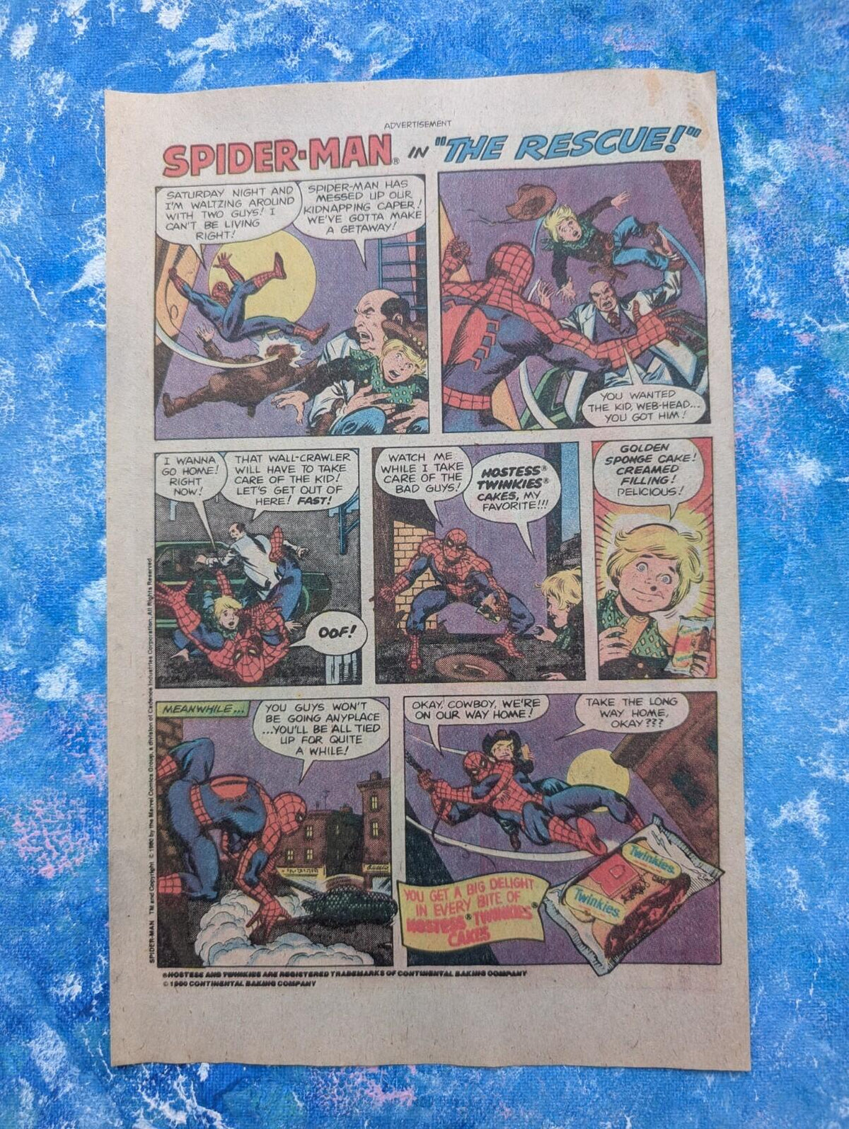 Vintage Spider-Man 1980 Twinkies Comic Strip Advert - See Details
