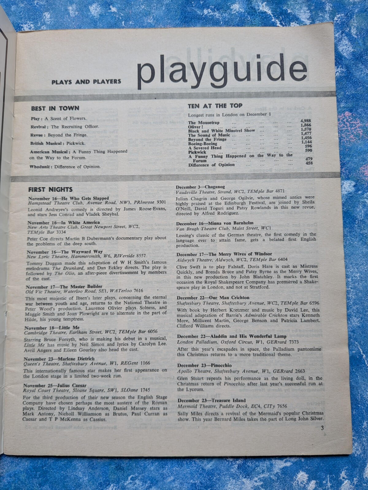 Plays and Players December 1964 - Maggie Smith/Derek Jacobi Cover