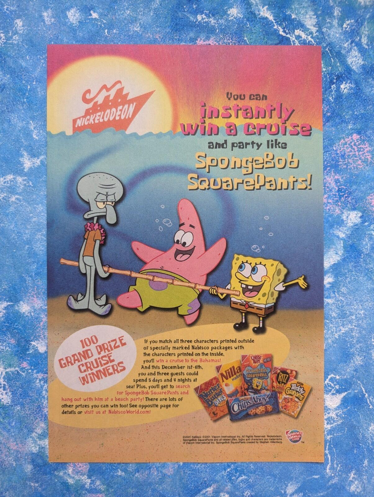Spongebob Squarepants/Nabisco Cruise Competition 2001 Advert - See Details