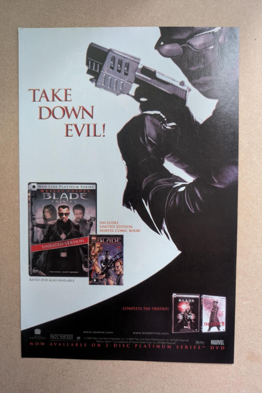 Blade Trinity Wesley Snipes Movie DVD Advertisement - See Details