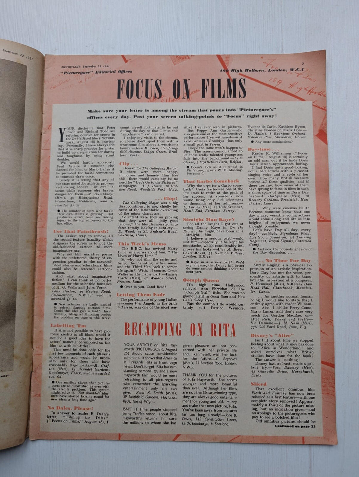 Picturegoer: The National Film Weekly September 22, 1951 - Howard Keel Cover