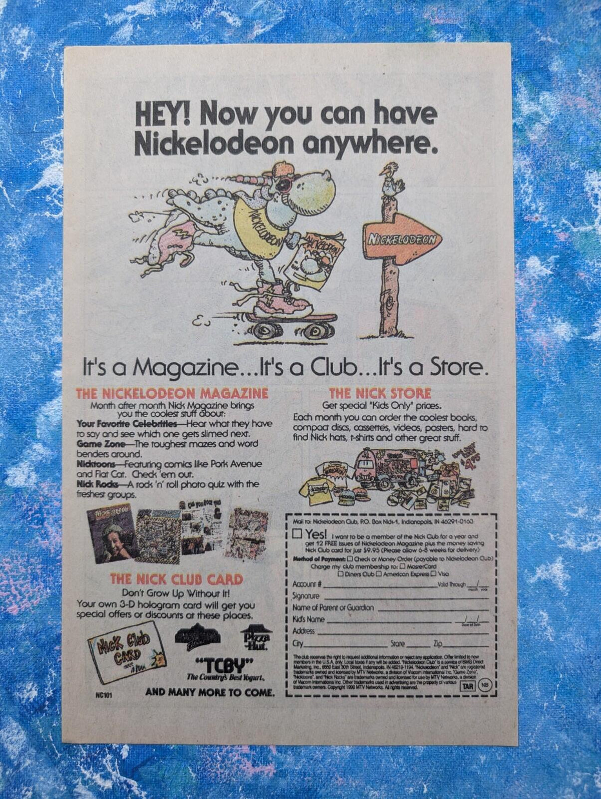 Vintage Nickelodeon Club 1990 Advertisement - See Details