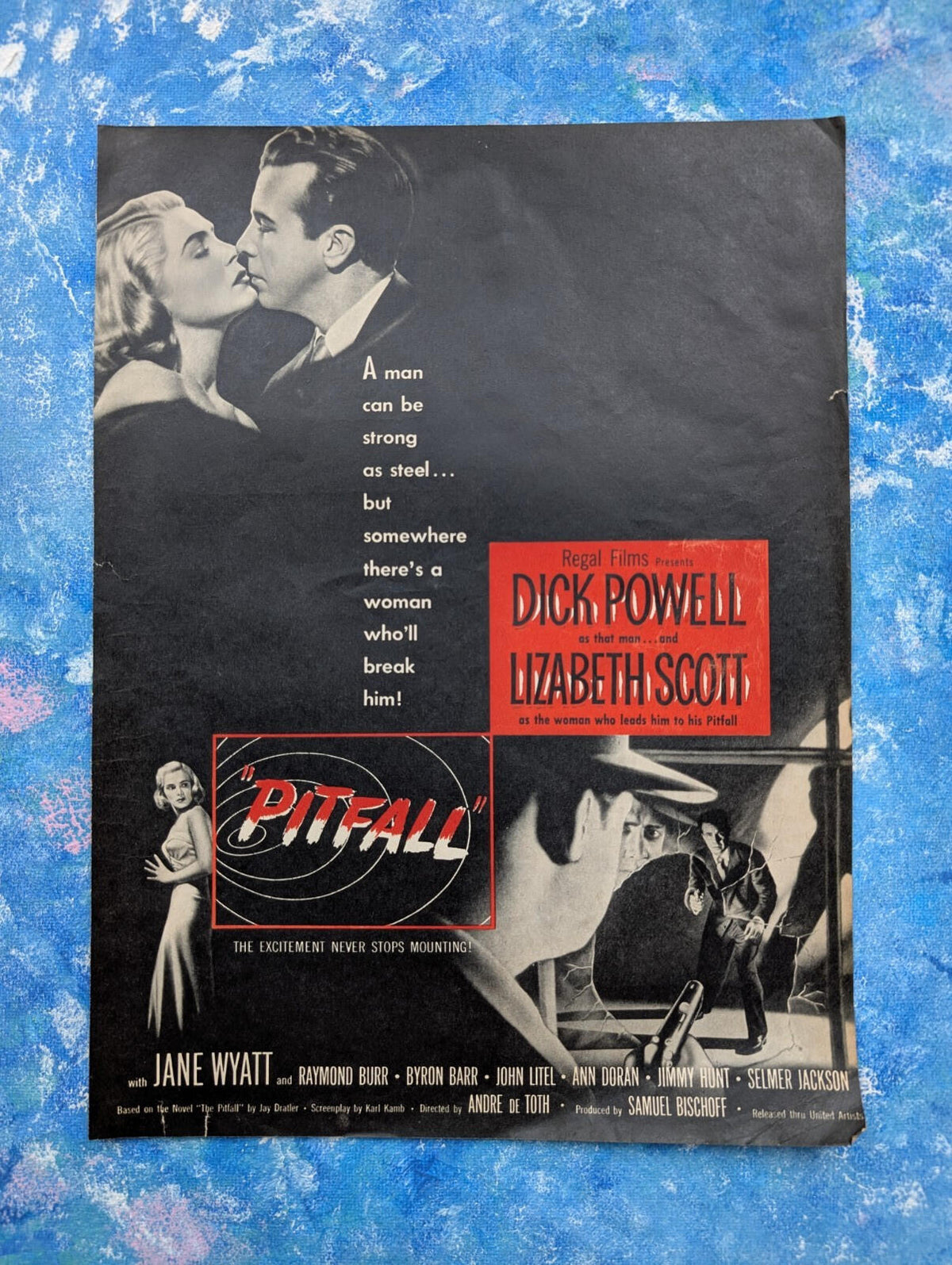 Pitfall 1948 Dick Powell/Lizabeth Scott Movie Vintage Advertisement, See Details