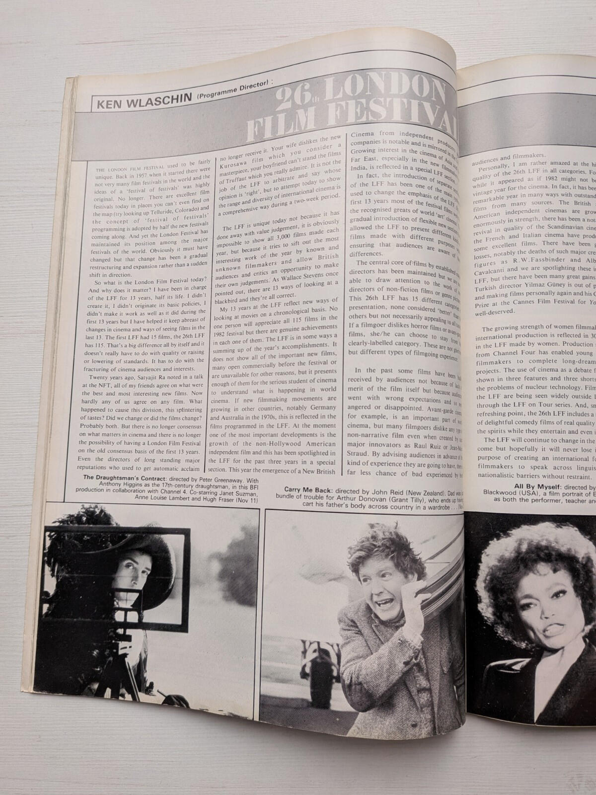 Films on Screen and Video Vol. 2 No. 12 November 1982, 26th London Film Festival