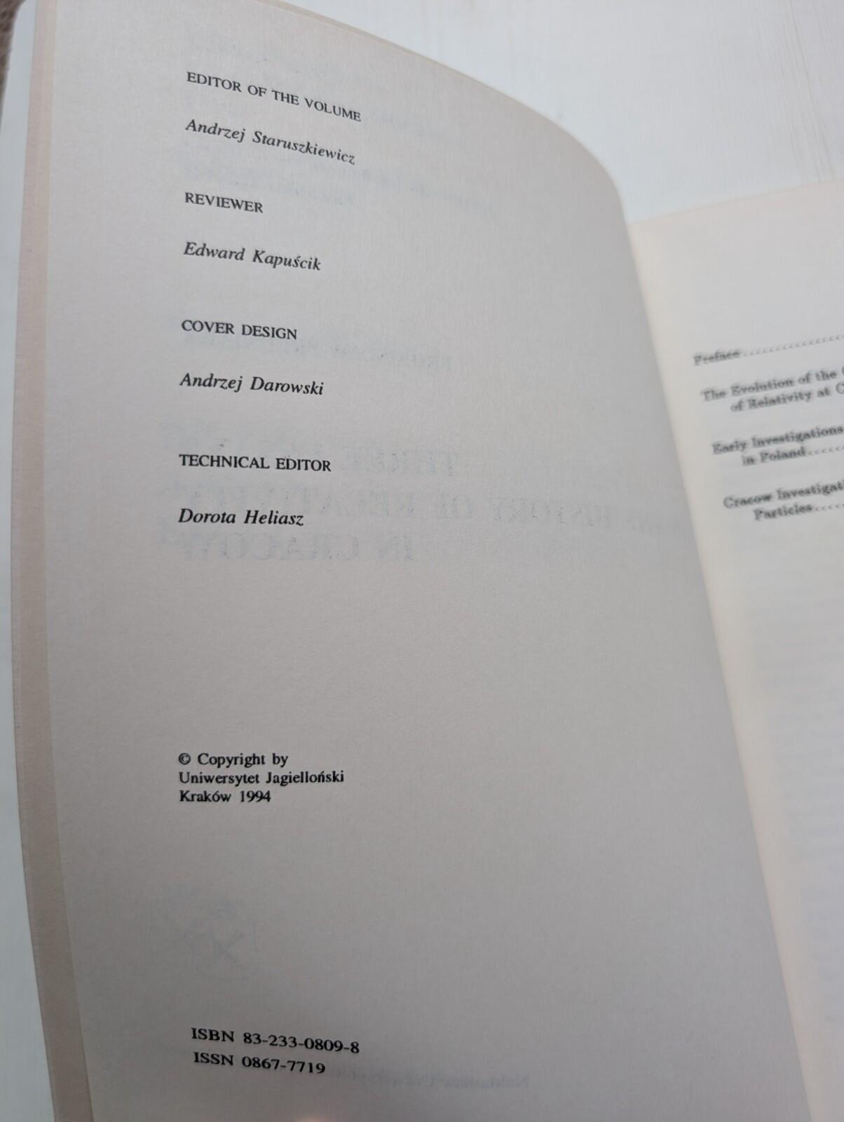 Three Essays on The History of Relativity in Cracow - 1994