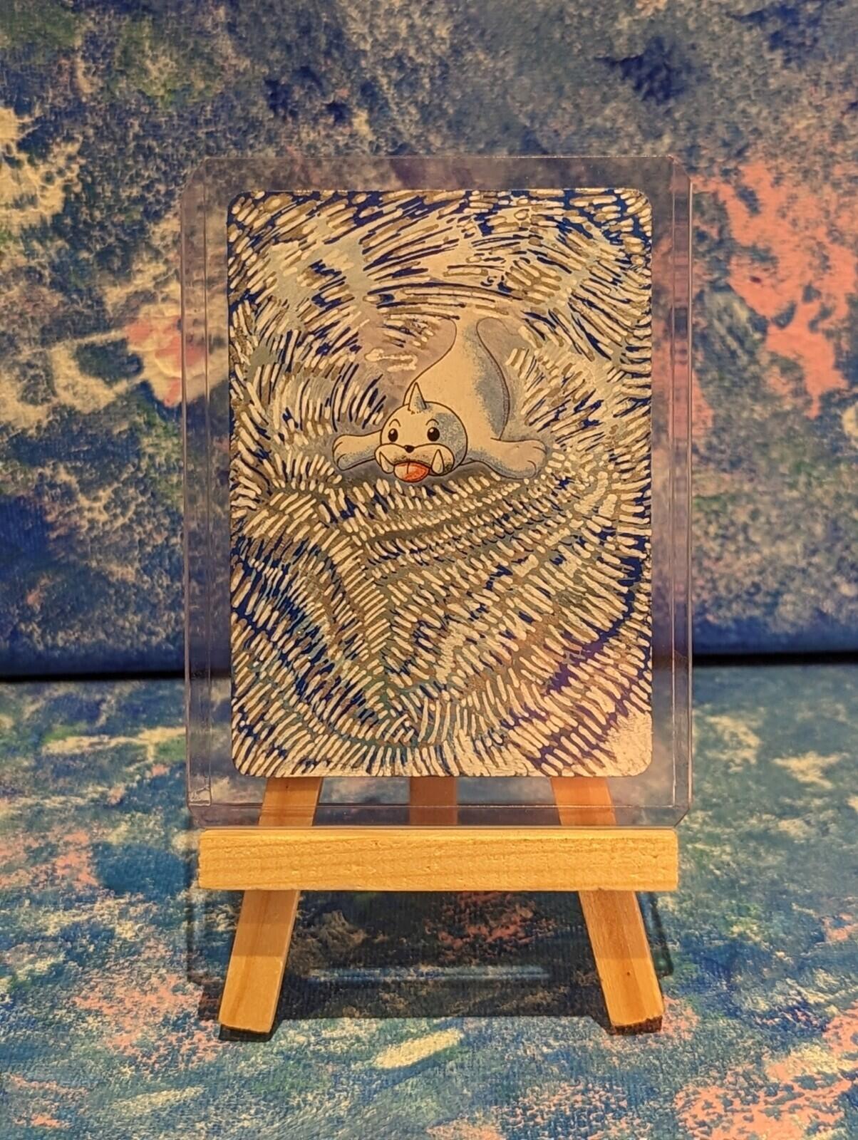 Hand-Painted Vintage Base Set Seel Pokemon Card & Display Easel