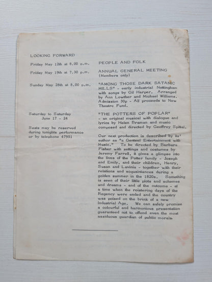Shakespeare's Julius Caesar Programme - Nottingham Theatre Club 1972