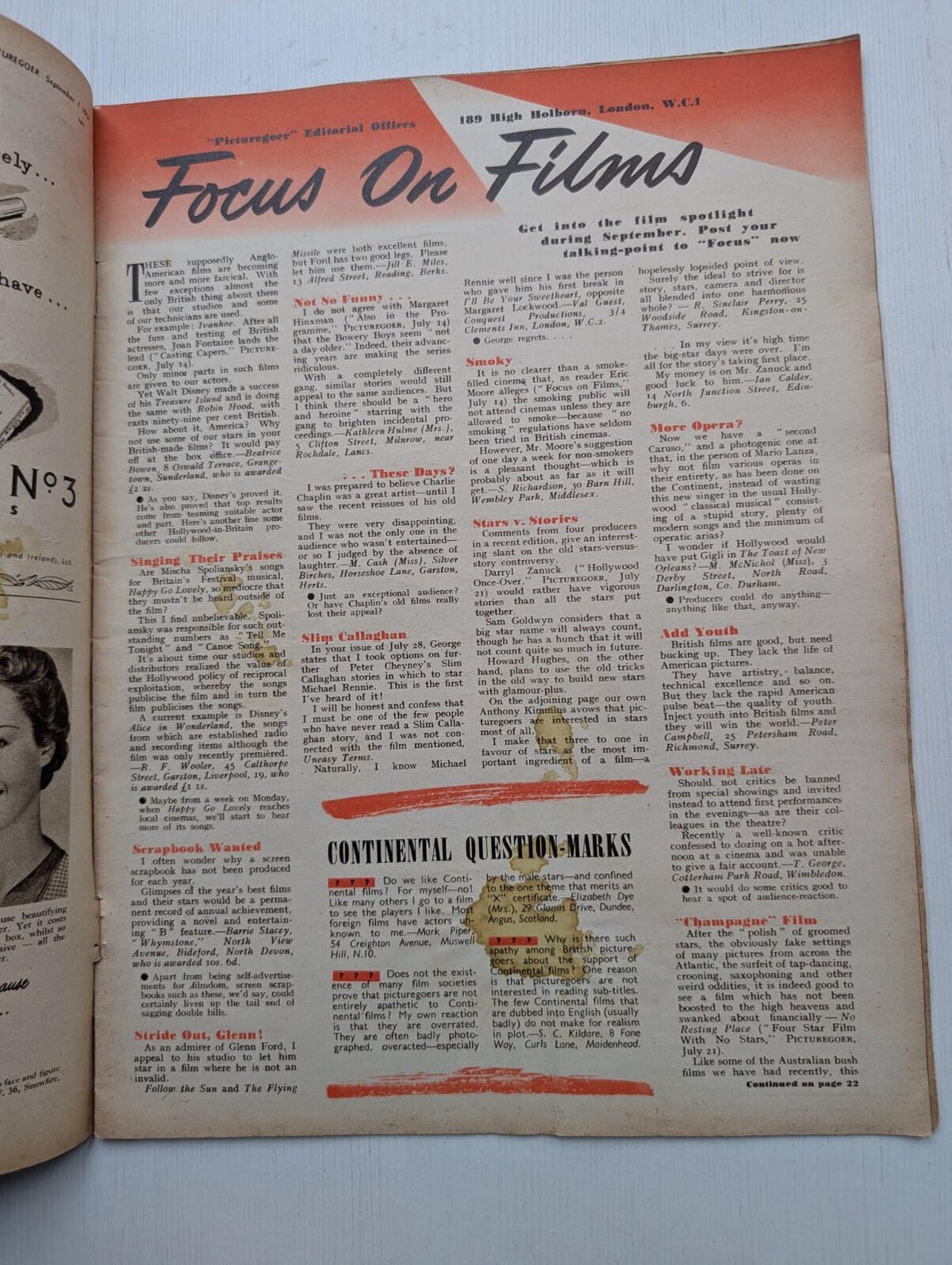 Picturegoer: The National Film Weekly September 1, 1951 - Ingrid Bergman Cover
