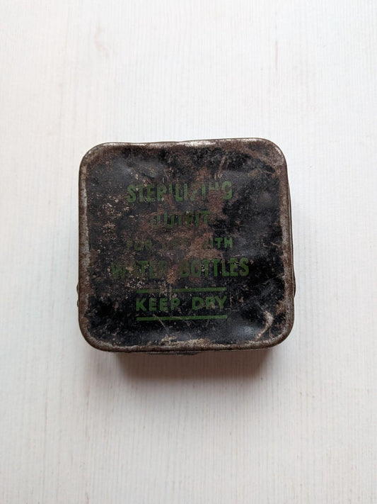 Vintage Military Water Sterilizing Tin (Empty) - 1940s/World War II