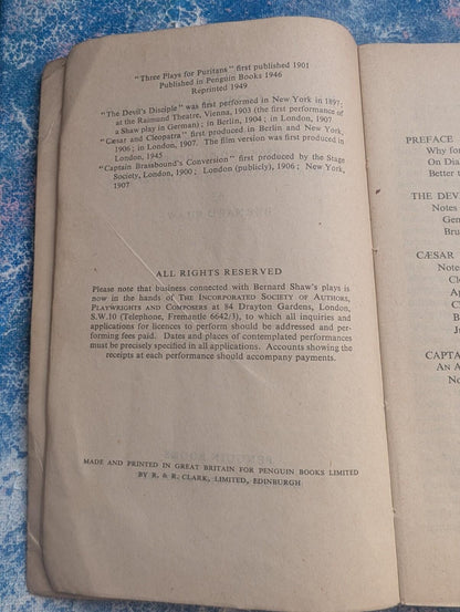 Three Plays For Puritans by Bernard Shaw - 1949 - Penguin Books