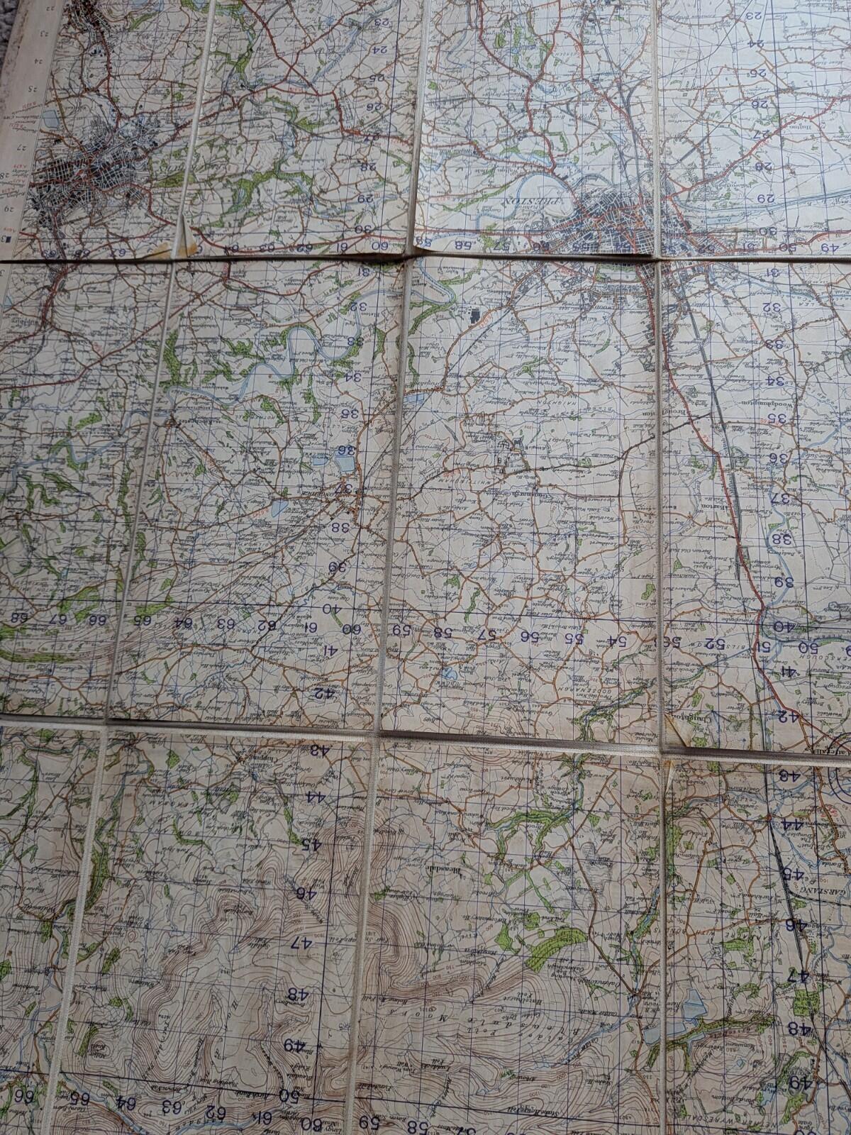 Vintage Fold-Out Lancashire Map on Canvas