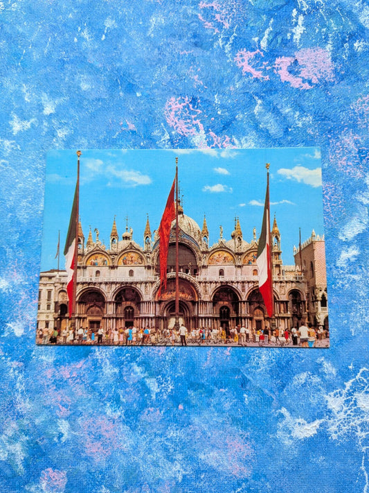 Vintage Italian Postcard - Venice - St. Marcu's Basilic and Square