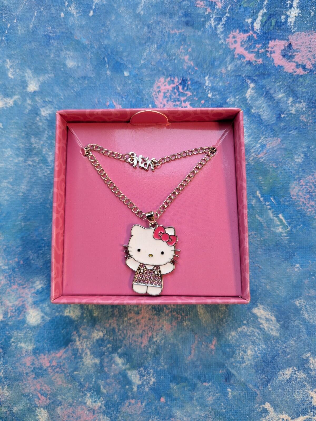 Hello Kitty Silver-Plated Sparkly Necklace - 2024 - Sanrio - Boxed/Unworn
