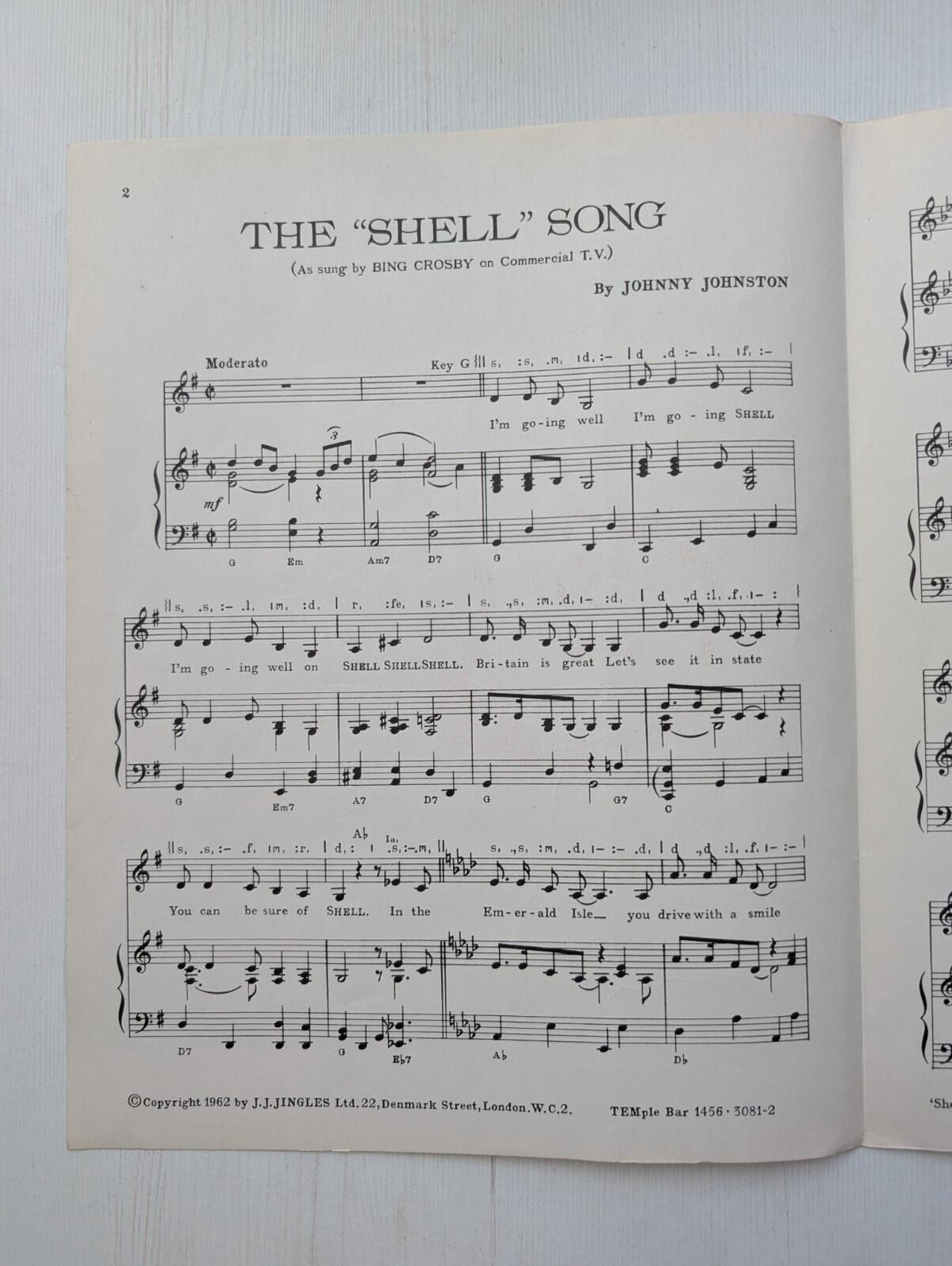 Bing Sings Shell: The Shell Song as sung by Bing Crosby - Piano Sheet Music