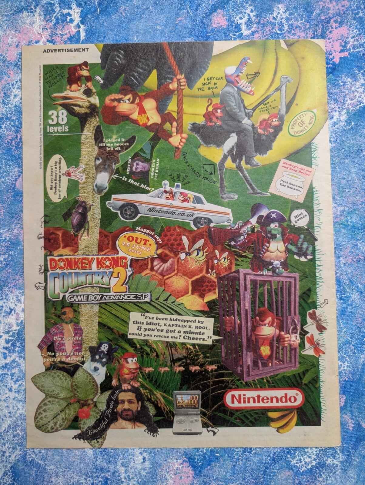 Donkey Kong Country 2 Nintendo Gameboy Advance 2004 Advert - See Details