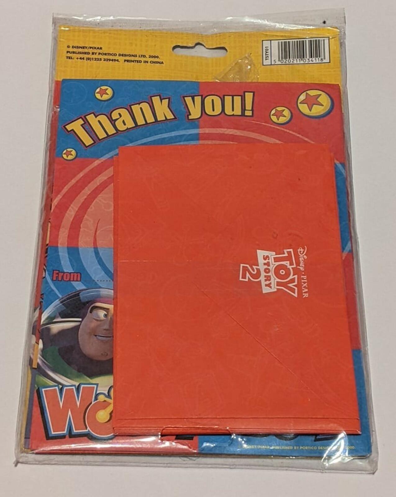 Vintage Toy Story 2 Party Thank You Notes, 2000, Disney/Pixar