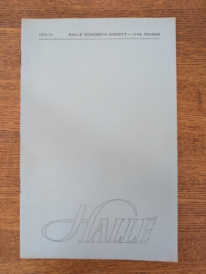 Halle Concerts Society - 114th Season Programme - 1971-72