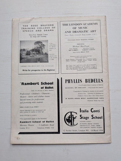 Plays and Players April 1959 - Miles Malleson Sganarelle Cover