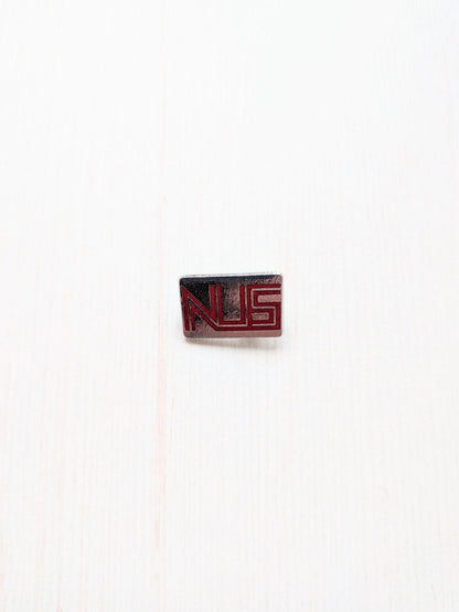 Vintage NUS National Union of Students Silver/Red Metal Pin Badge