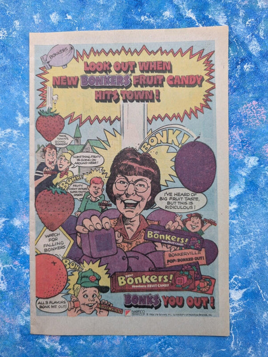 Vintage Bonkers Fruit Candy 1984 Advertisement - See Details