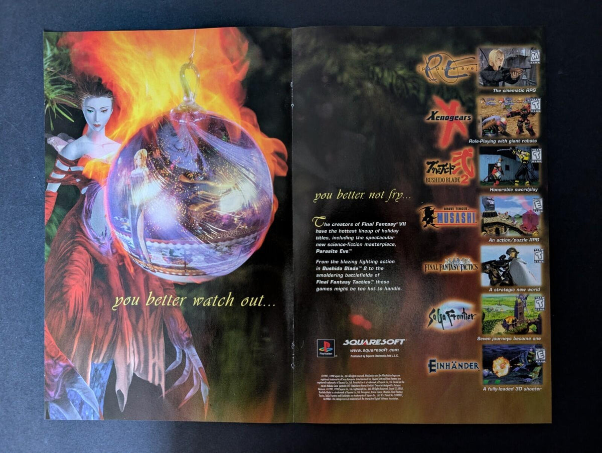 Squaresoft JRPGs 1998 Playstation Games Advertisement - See Details