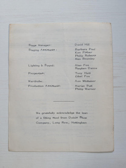 Who Says We Can't Programme - Nottingham Theatre Club 1970