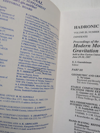 Hadronic Journal Vol. 21 No. 3 - June 1998 - Hadronic Press Inc.