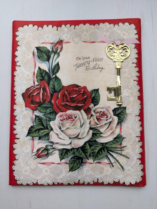 Vintage Padded "On Your Twenty-First Birthday" Card - 1960's Approx
