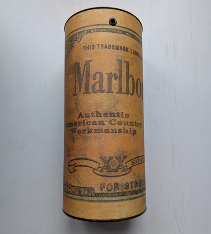 Marlboro Classics Large Cylinder Card Box with Tin Lid and Base (Empty)