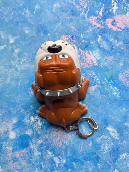 Vintage Rare PlayGo Finger-Biting Bulldog Keychain Toy