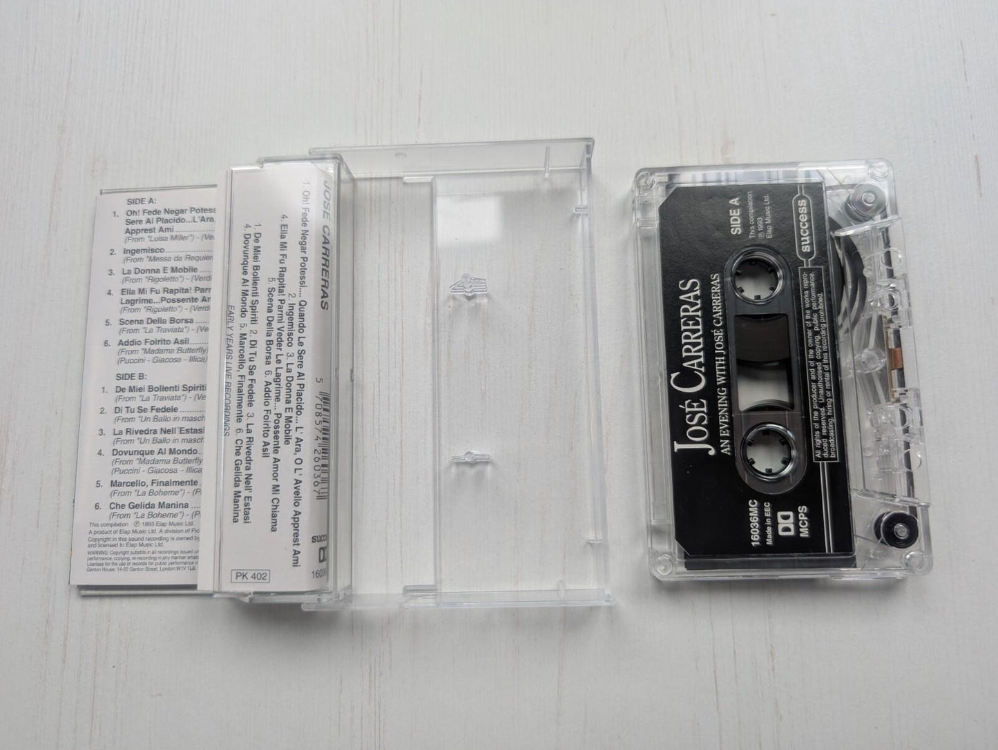 An Evening With Jose Carreras - 1993 - Elap Music Ltd Cassette Tape