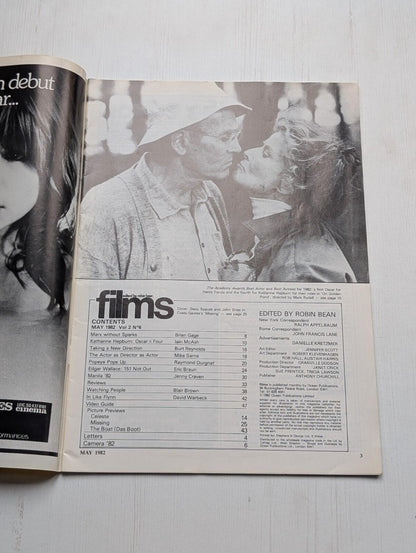 Films on Screen and Video Vol. 2 No. 6 May 1982 - Sissy Spacek/John Shea Cover