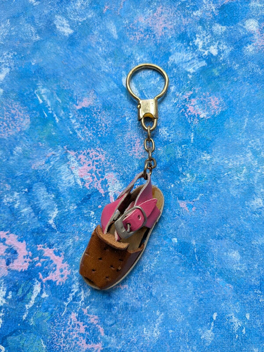 Vintage Miniature Leather Huarache Sandal Keyring/Keychain