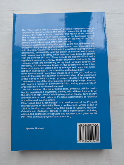 Ether Space-Time & Cosmology Vol. 3 - Michael C Duffy/Joseph Levy - 2009