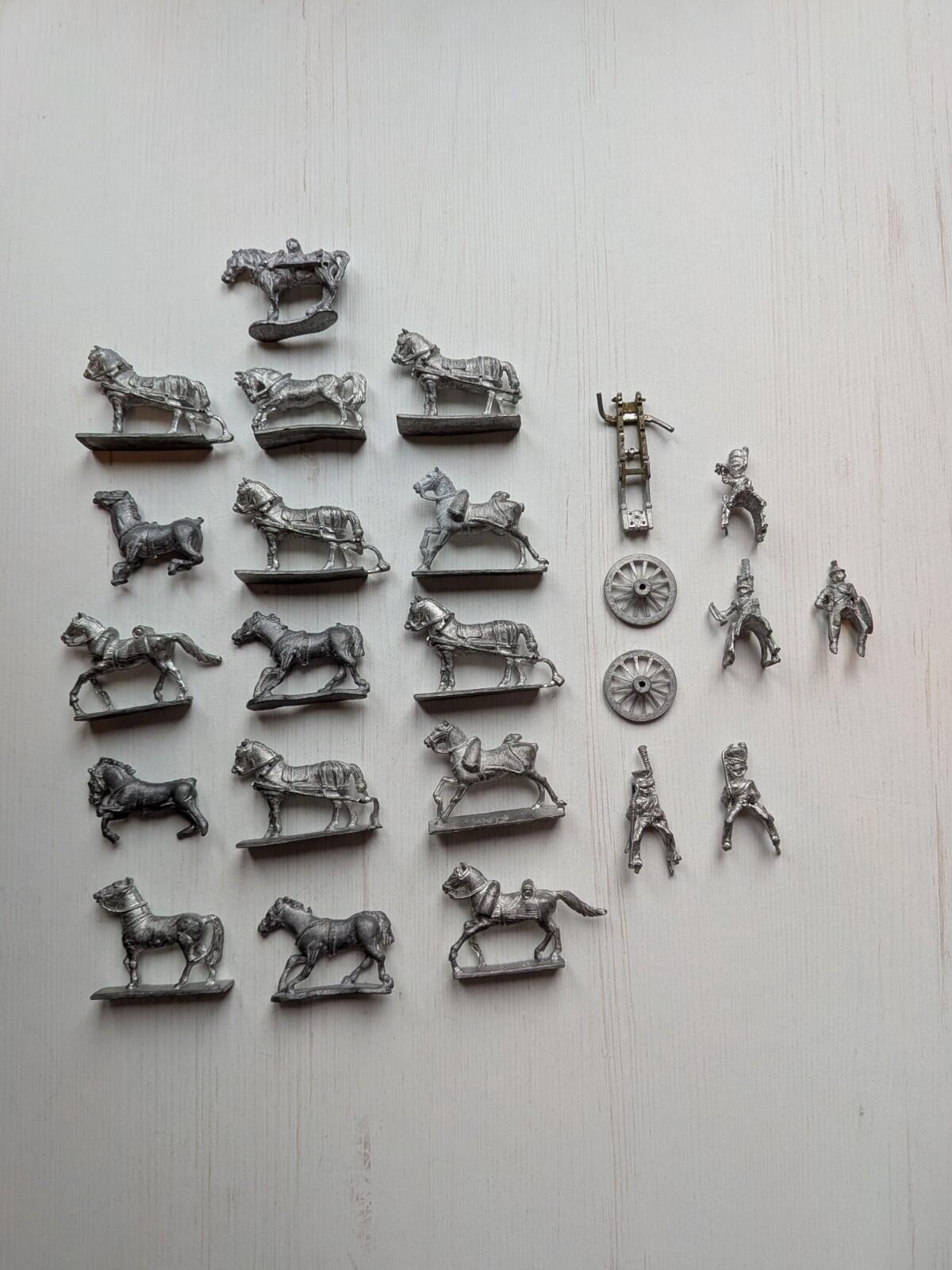 Vintage Metal Hinchliffe Horses/Cavalry Napoleonic Minature Figures 20+ Bundle