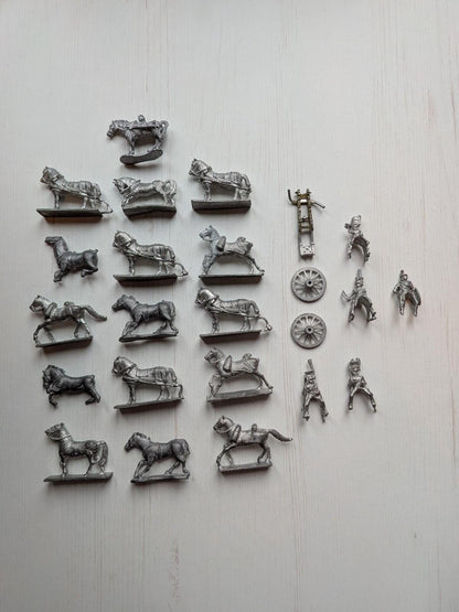 Vintage Metal Hinchliffe Horses/Cavalry Napoleonic Minature Figures 20+ Bundle